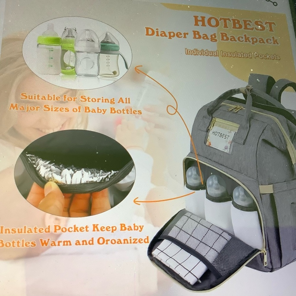HOTBEST Diaper backpack multifunction travel bag unisex New - Picture 4 of 11